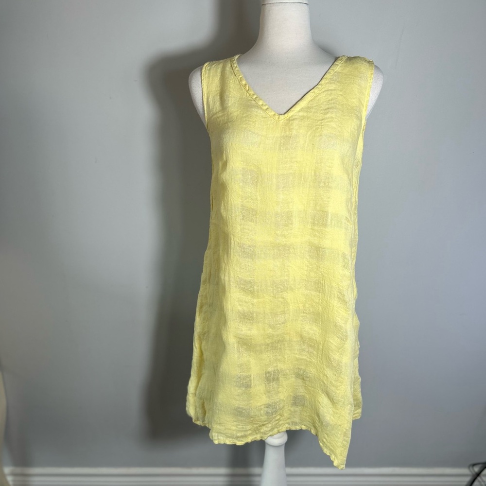 Flax by Jeanne Engelhart "Brandy" 2-Piece Linen Set - Butter Yellow